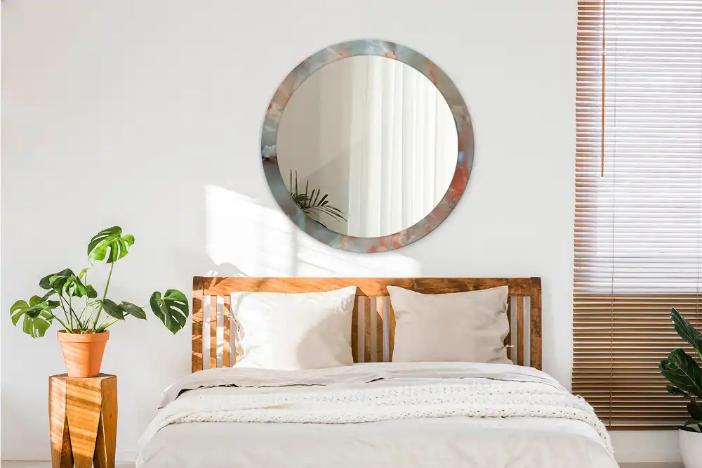 Round decorative mirror Onyx marbles