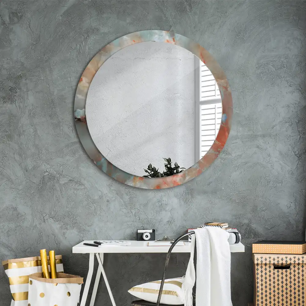 Round decorative mirror Onyx marbles