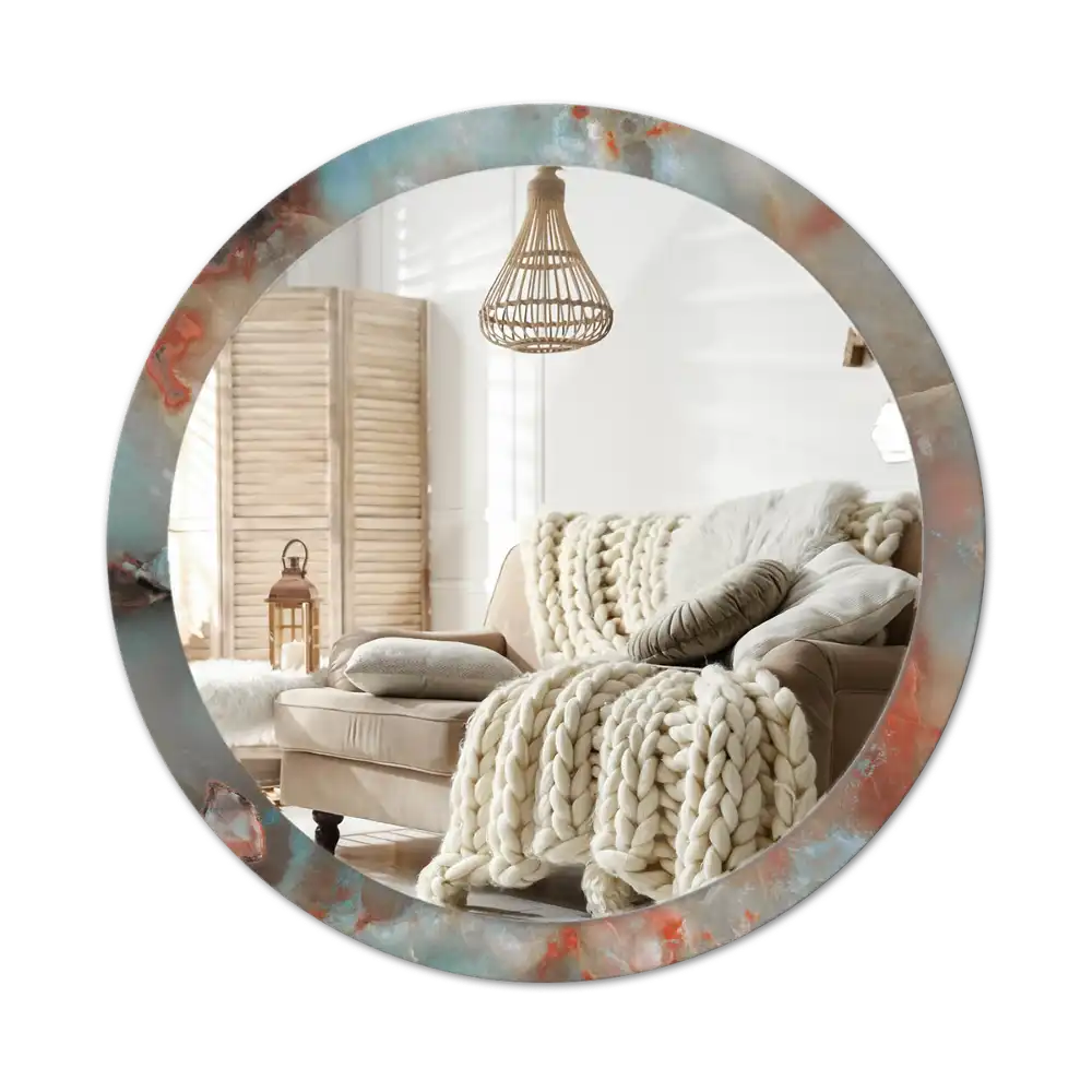 Round decorative mirror Onyx marbles