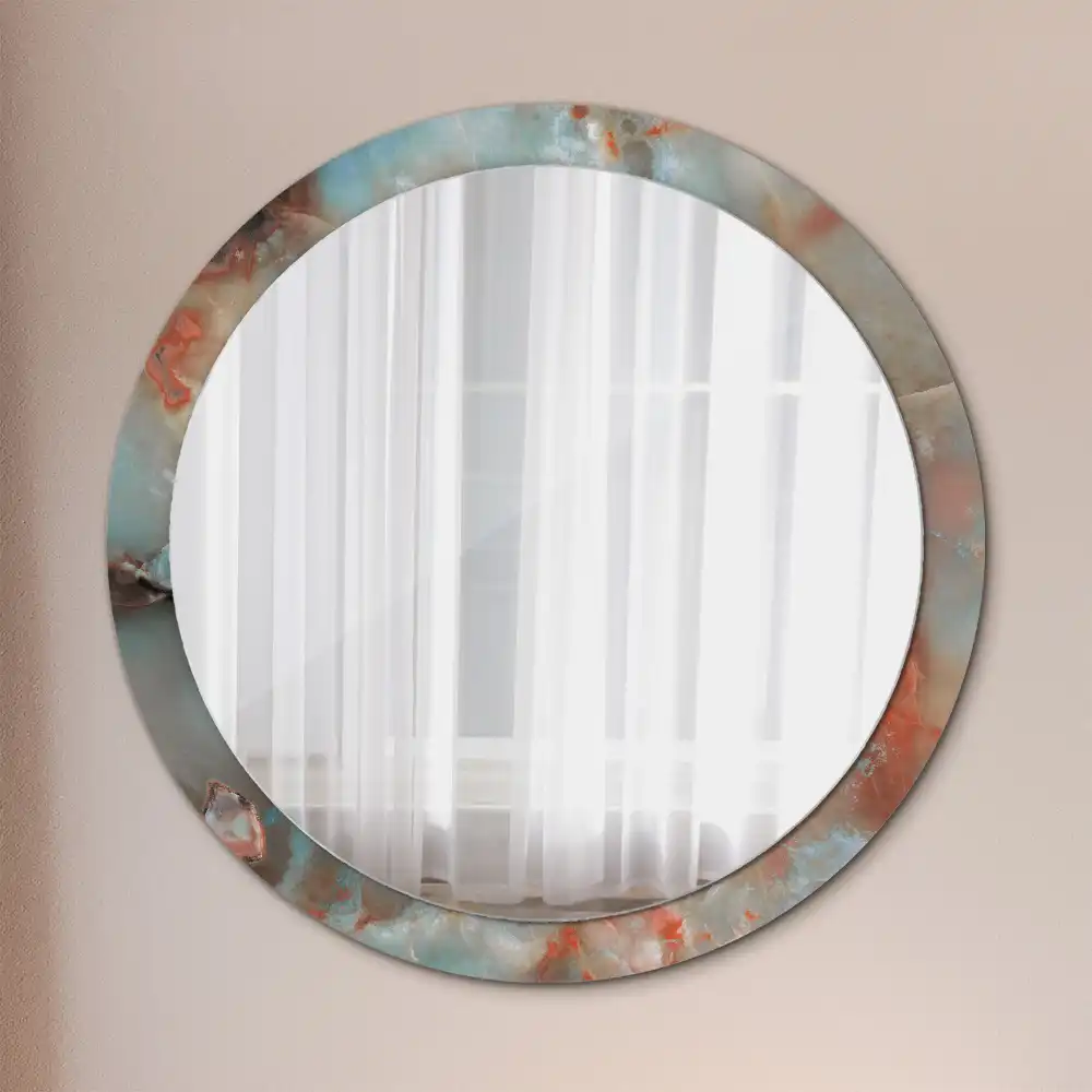 Round decorative mirror Onyx marbles