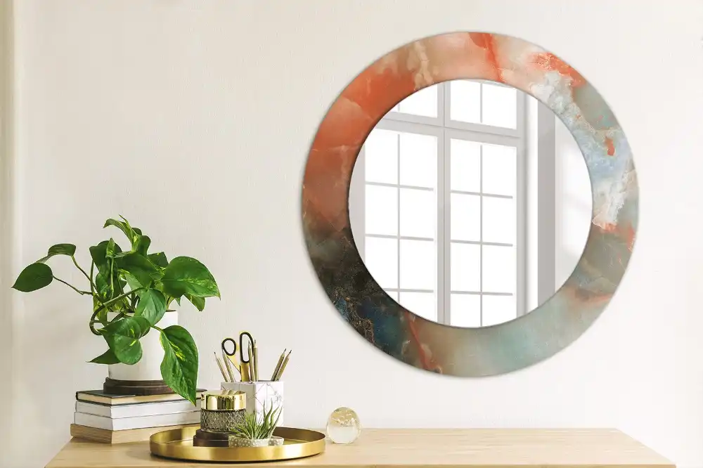 Round decorative mirror Onyx marbles