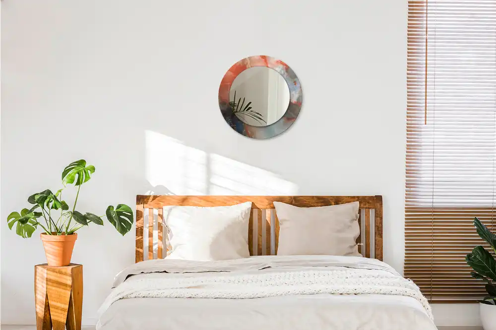 Round decorative mirror Onyx marbles