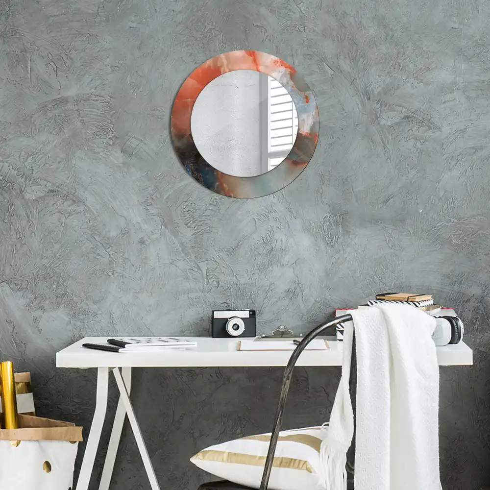 Round decorative mirror Onyx marbles