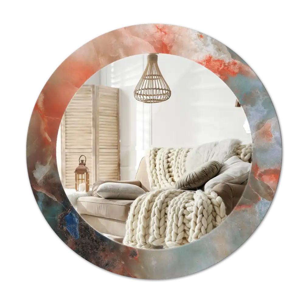 Round decorative mirror Onyx marbles
