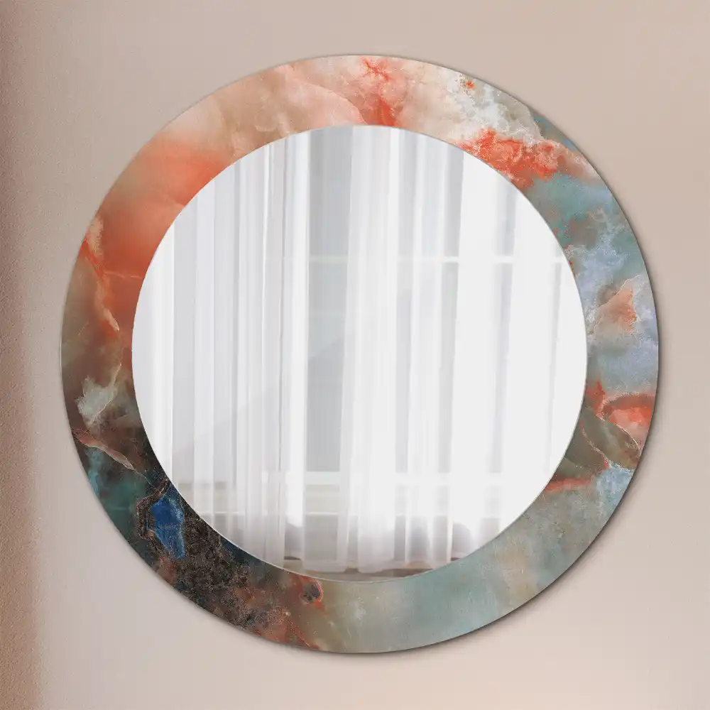 Round decorative mirror Onyx marbles
