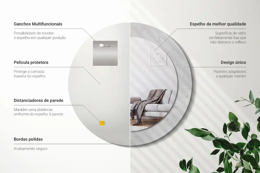 Round decorative mirror Concrete texture