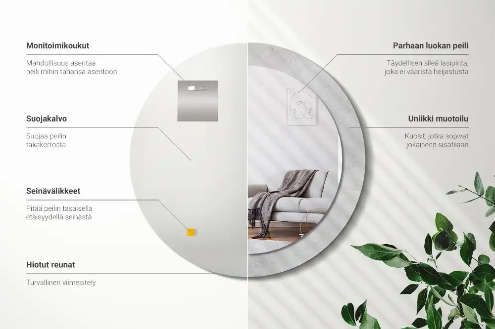 Round decorative mirror Concrete texture