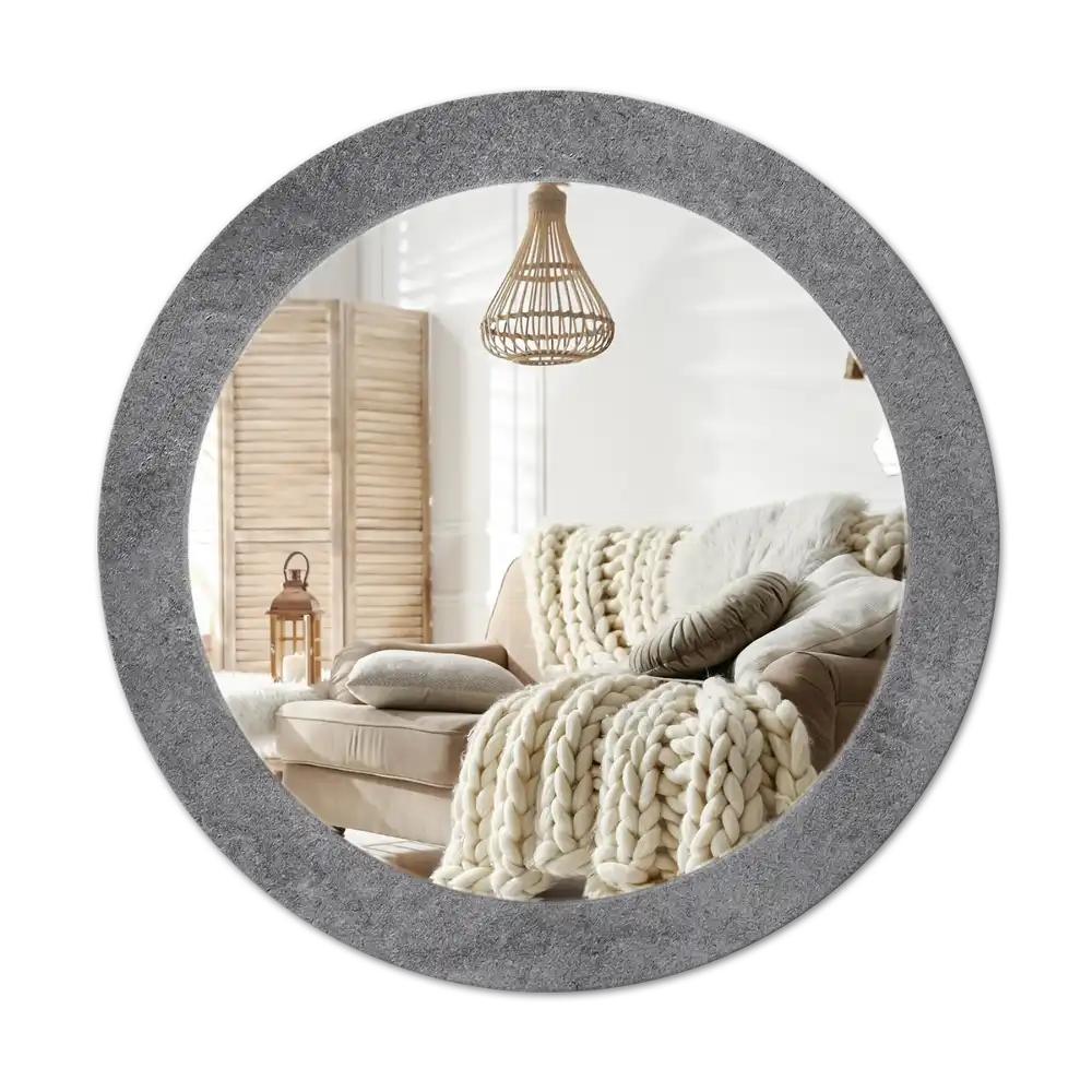 Round decorative mirror Concrete texture