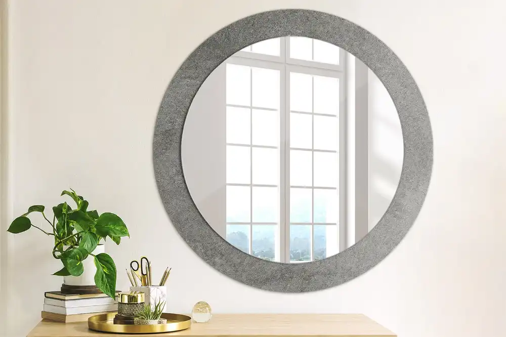 Round decorative mirror Concrete texture