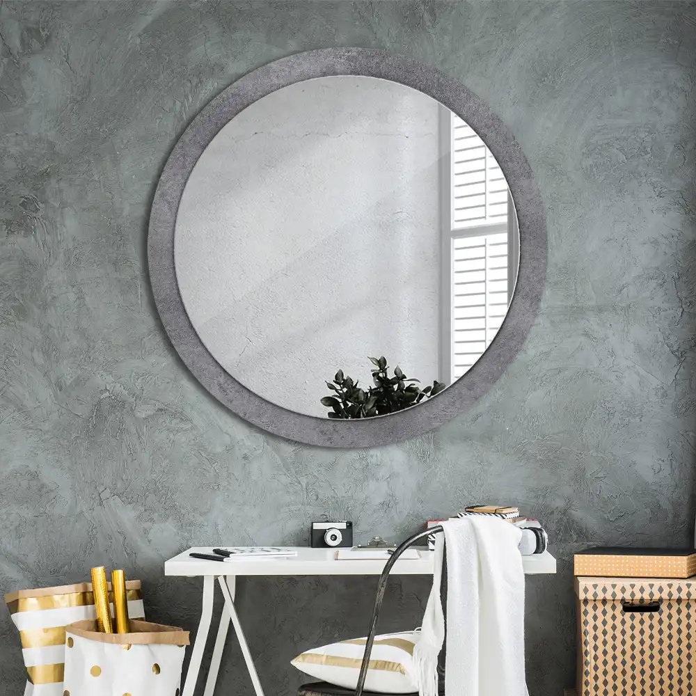 Round decorative mirror Concrete texture