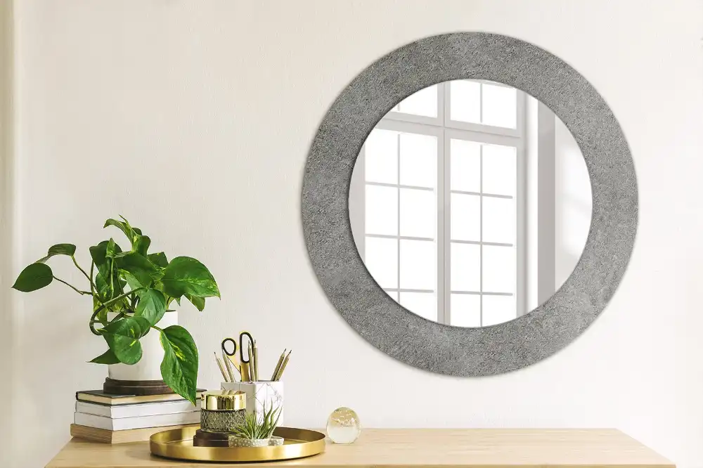 Round decorative mirror Concrete texture