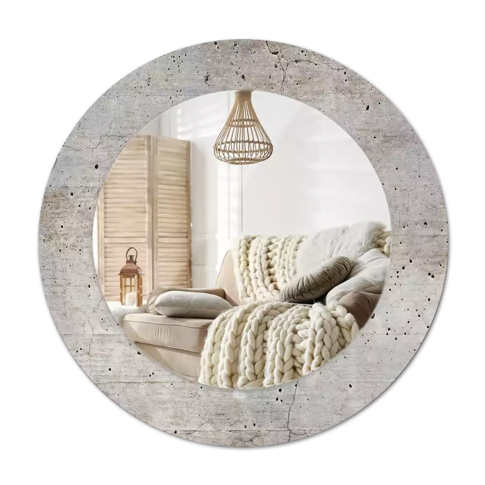 Round decorative mirror Grey concrete