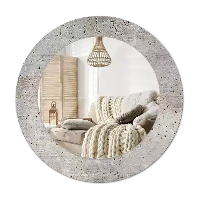 Round decorative mirror Grey concrete