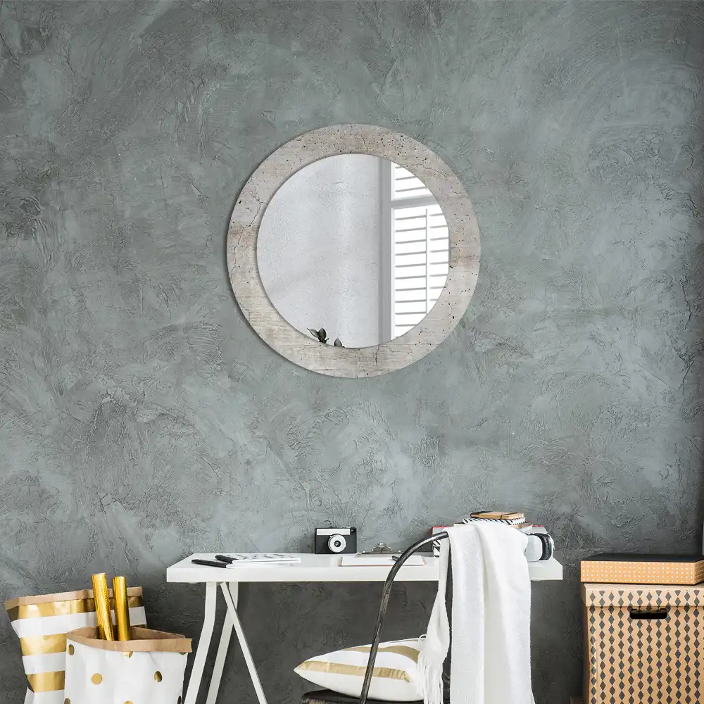 Round decorative mirror Grey concrete