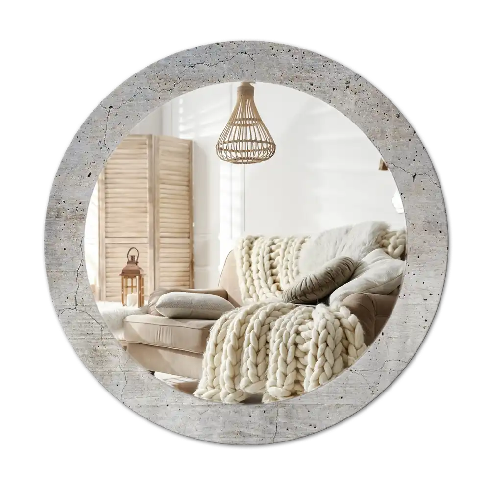 Round decorative mirror Grey concrete