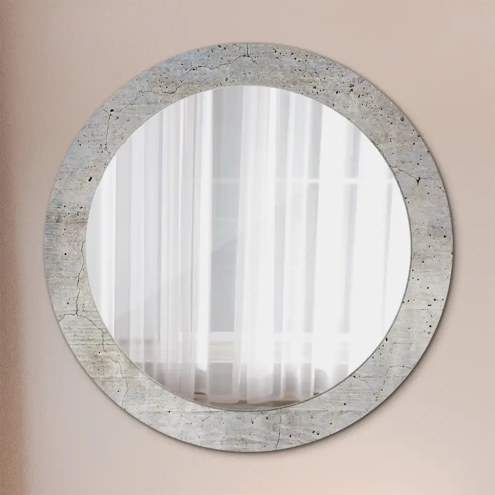 Round decorative mirror Grey concrete