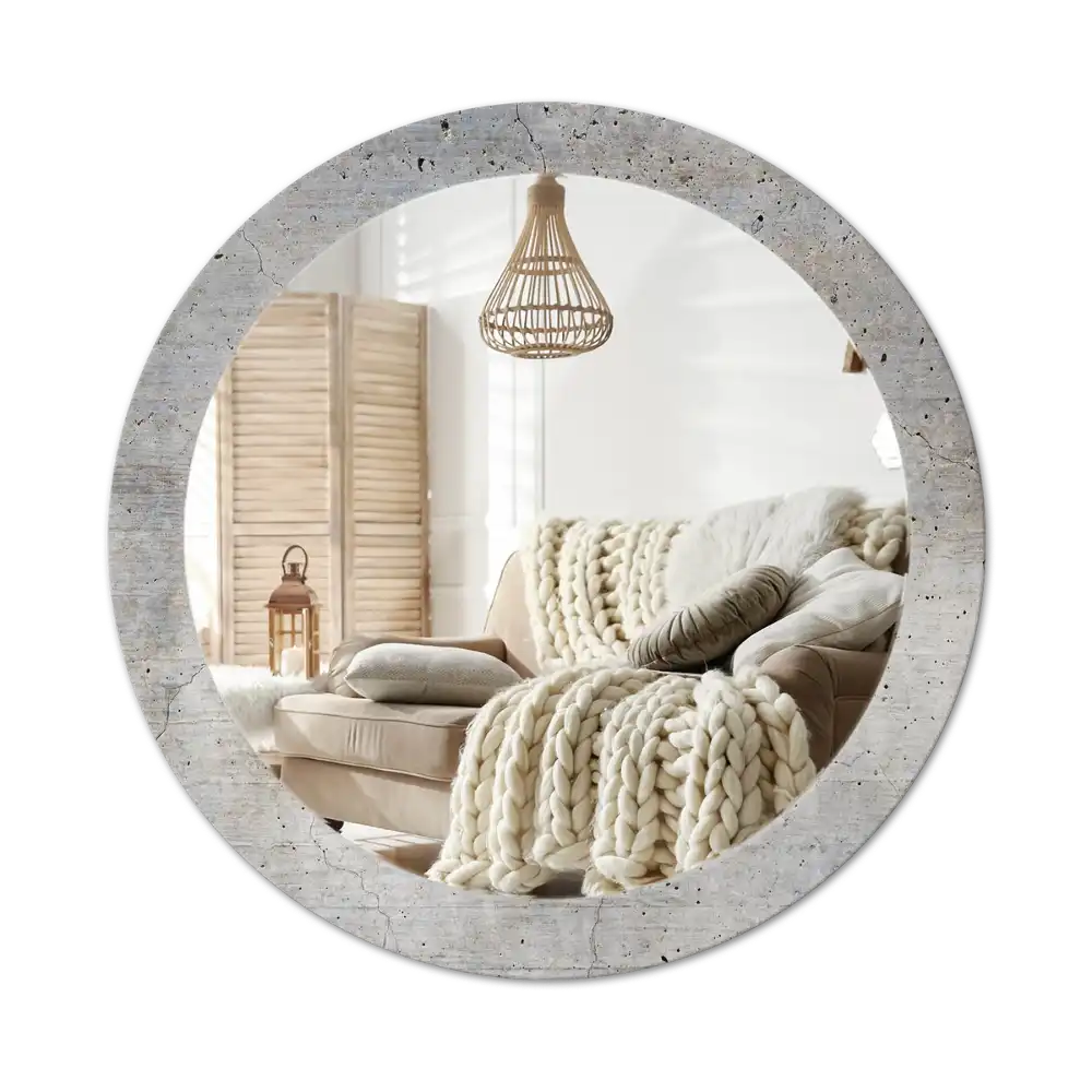 Round decorative mirror Grey concrete