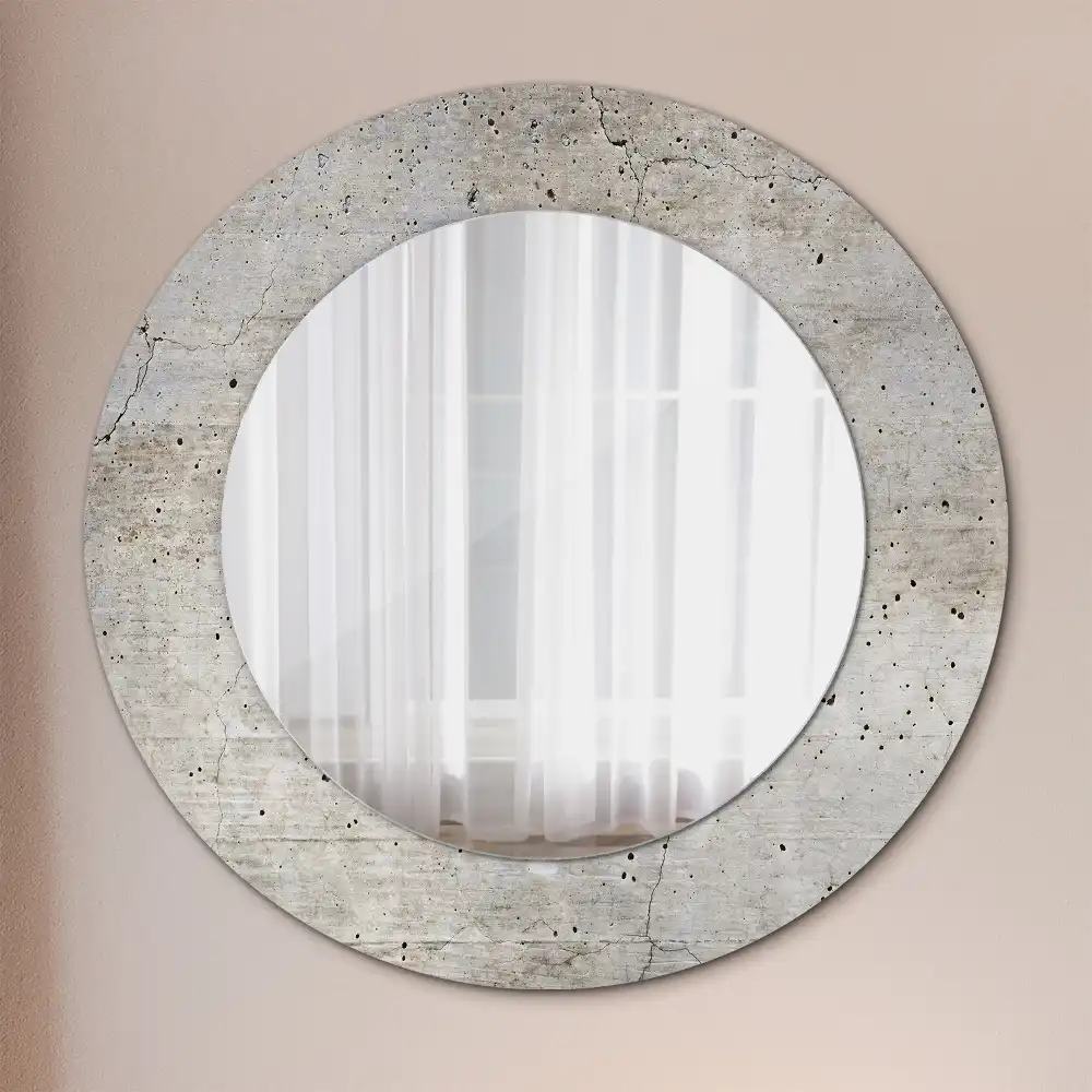 Round decorative mirror Grey concrete