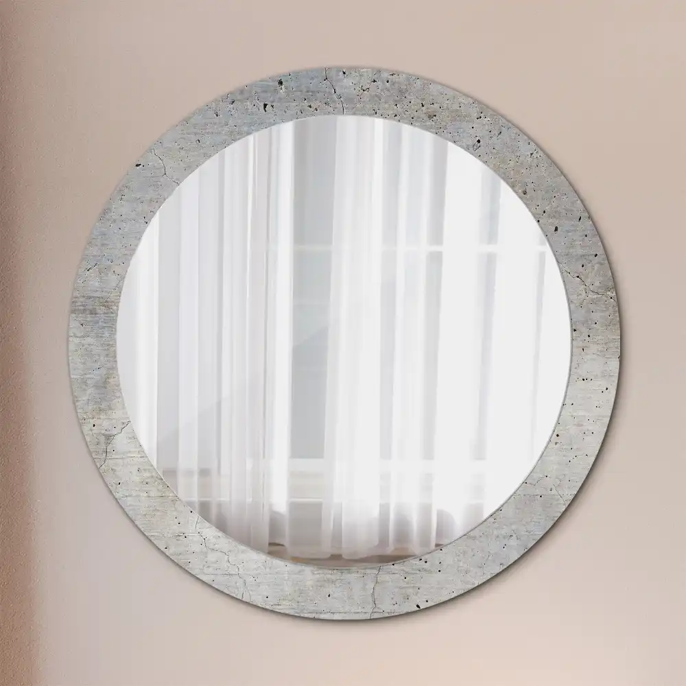 Round decorative mirror Grey concrete