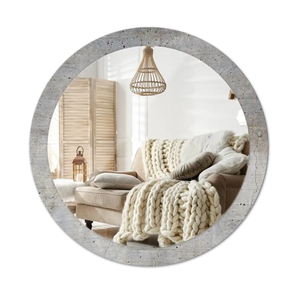 Round decorative mirror Grey concrete