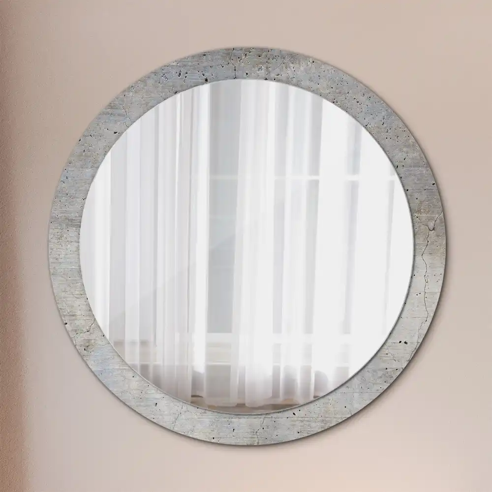 Round decorative mirror Grey concrete