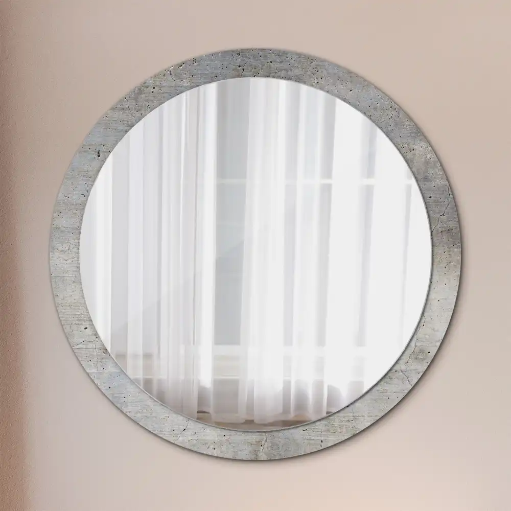 Round decorative mirror Grey concrete