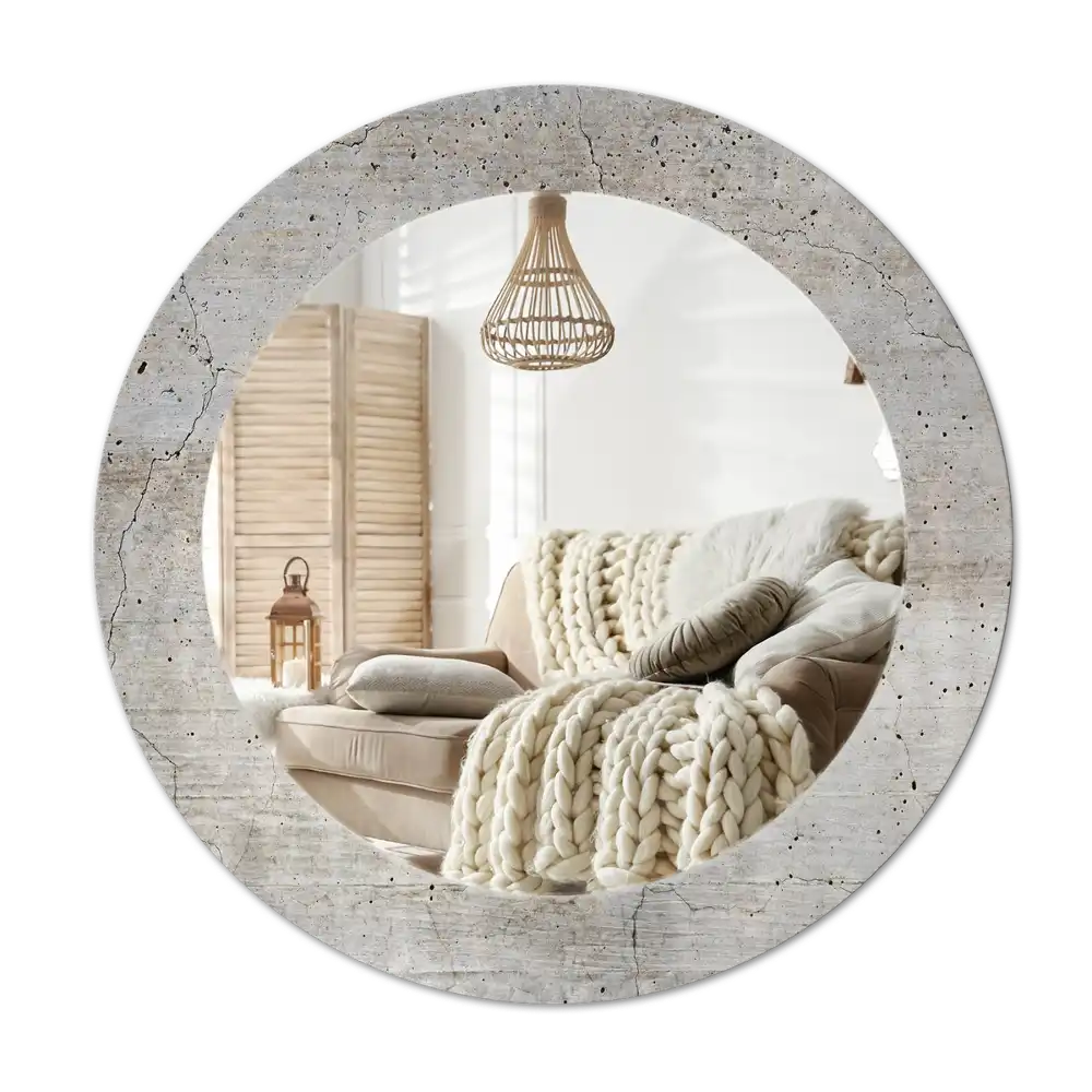 Round decorative mirror Grey concrete