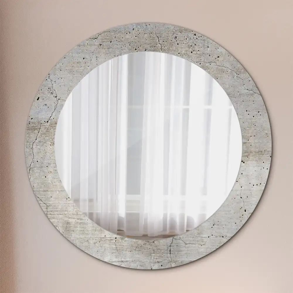 Round decorative mirror Grey concrete