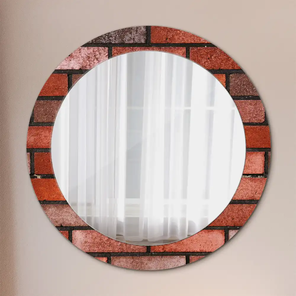 Round decorative mirror Red brick