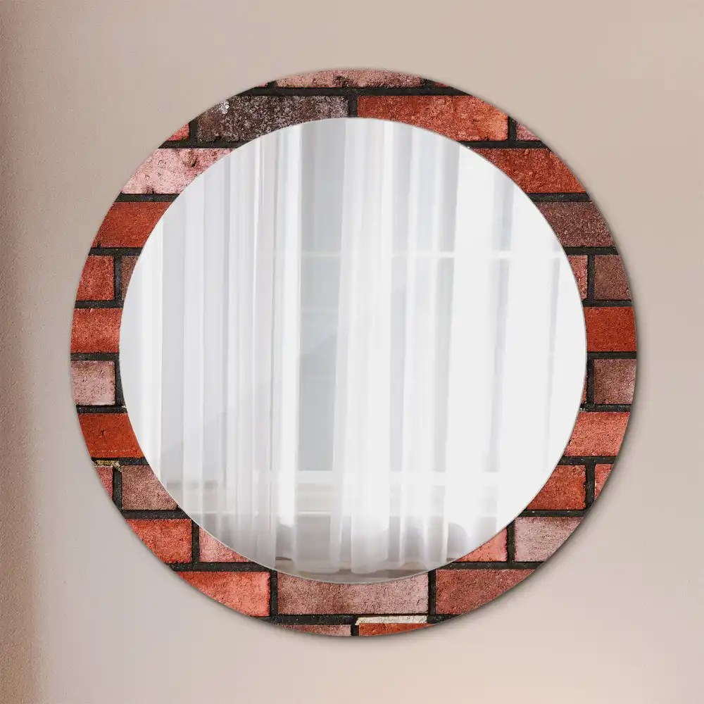 Round decorative mirror Red brick