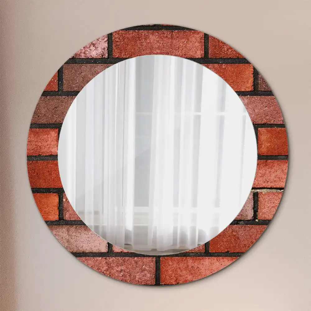 Round decorative mirror Red brick