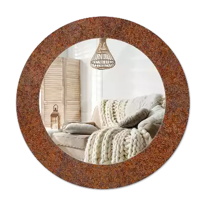 Round decorative mirror Rusty metal