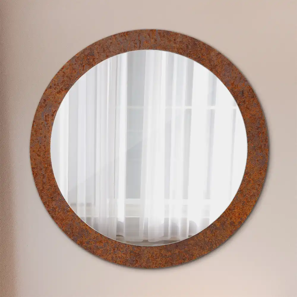 Round decorative mirror Rusty metal