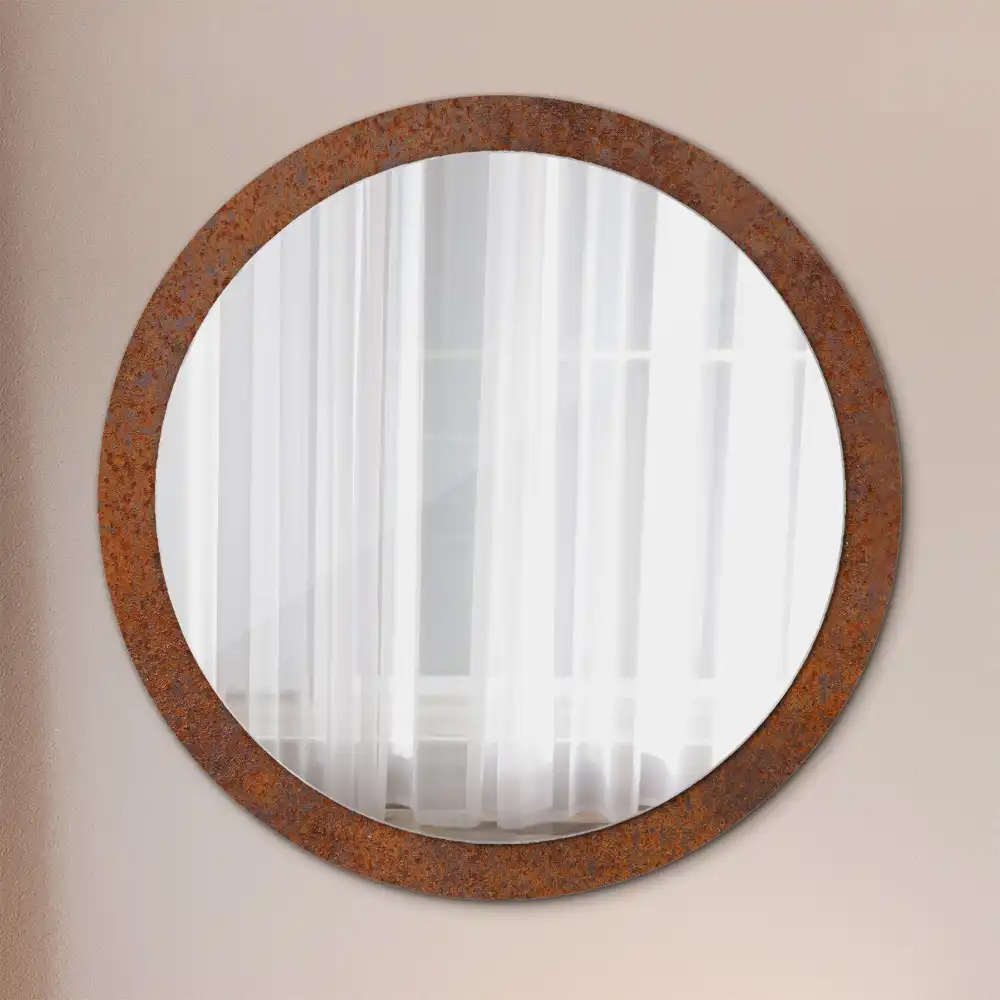 Round decorative mirror Rusty metal