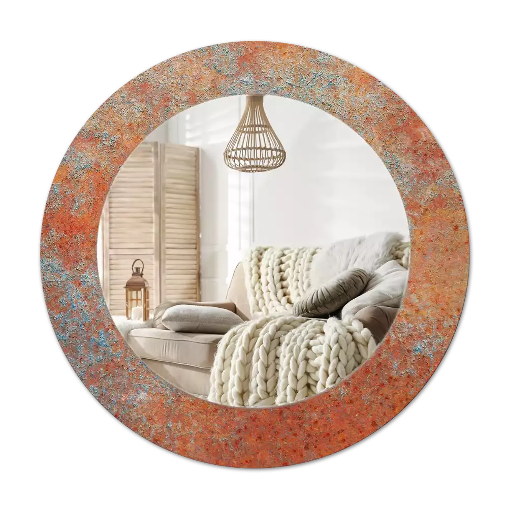 Round decorative mirror Rusty metal