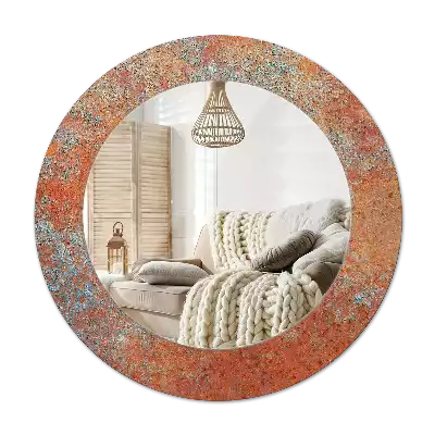 Round decorative mirror Rusty metal