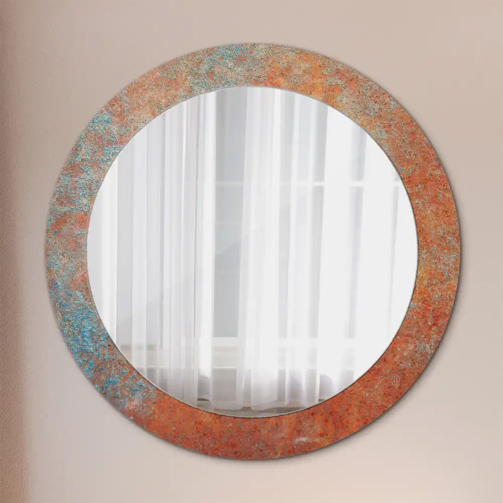 Round decorative mirror Rusty metal