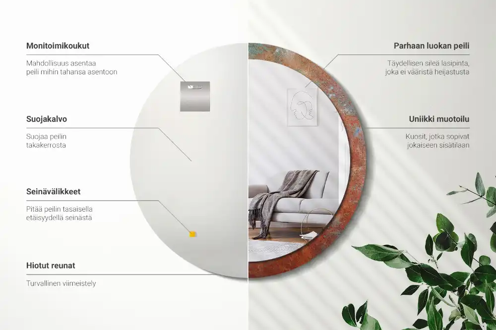 Round decorative mirror Rusty metal