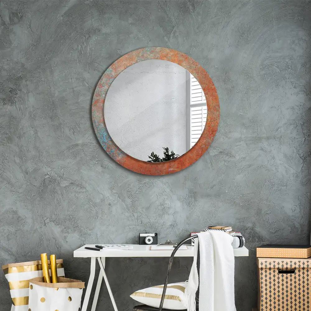 Round decorative mirror Rusty metal