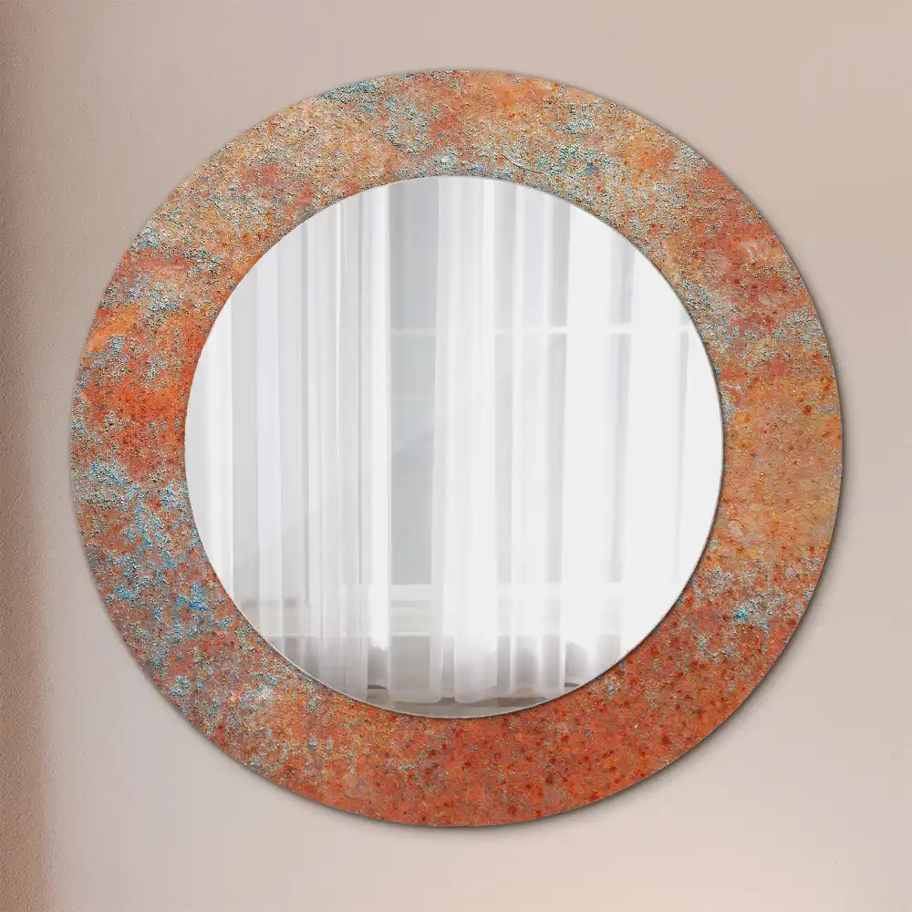 Round decorative mirror Rusty metal