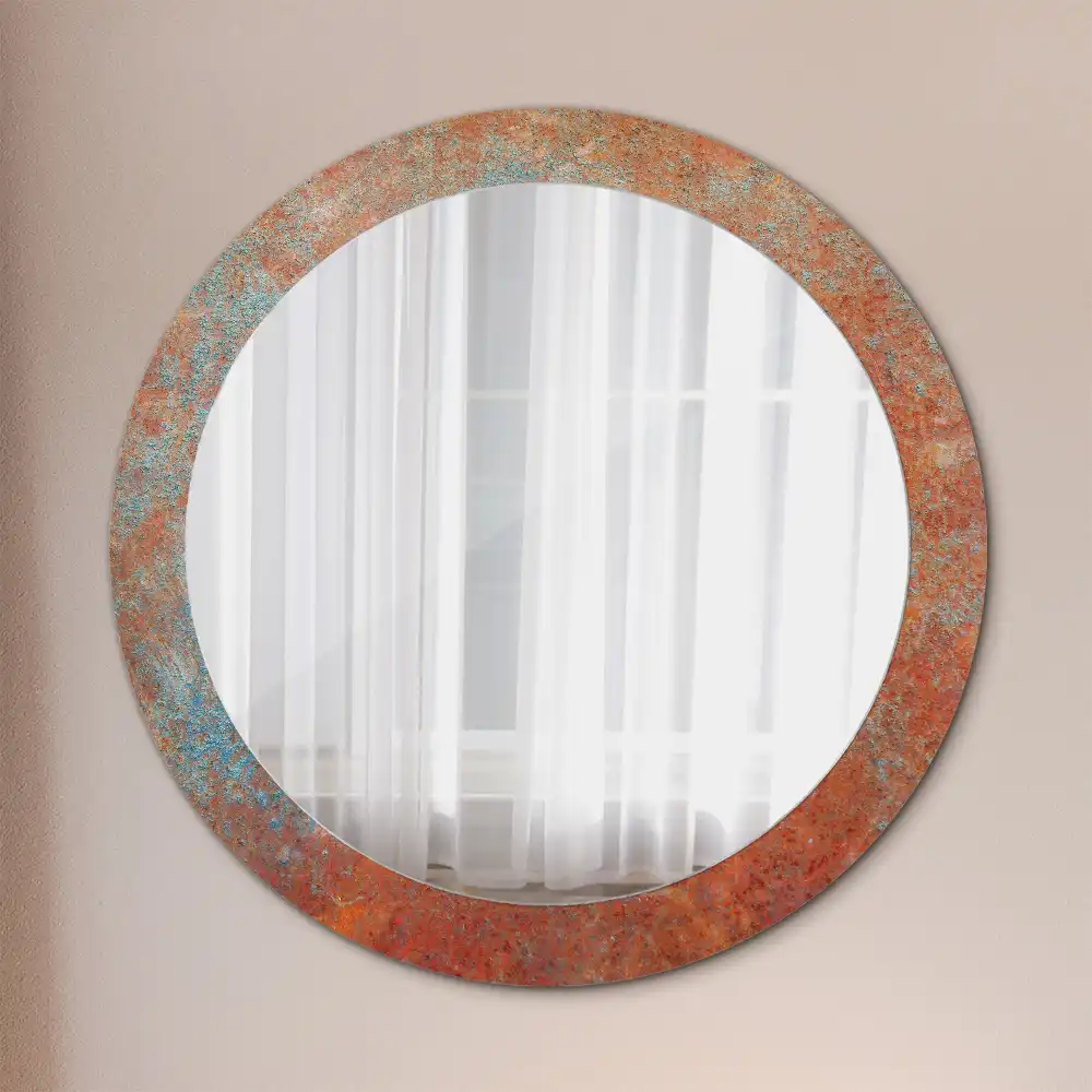 Round decorative mirror Rusty metal