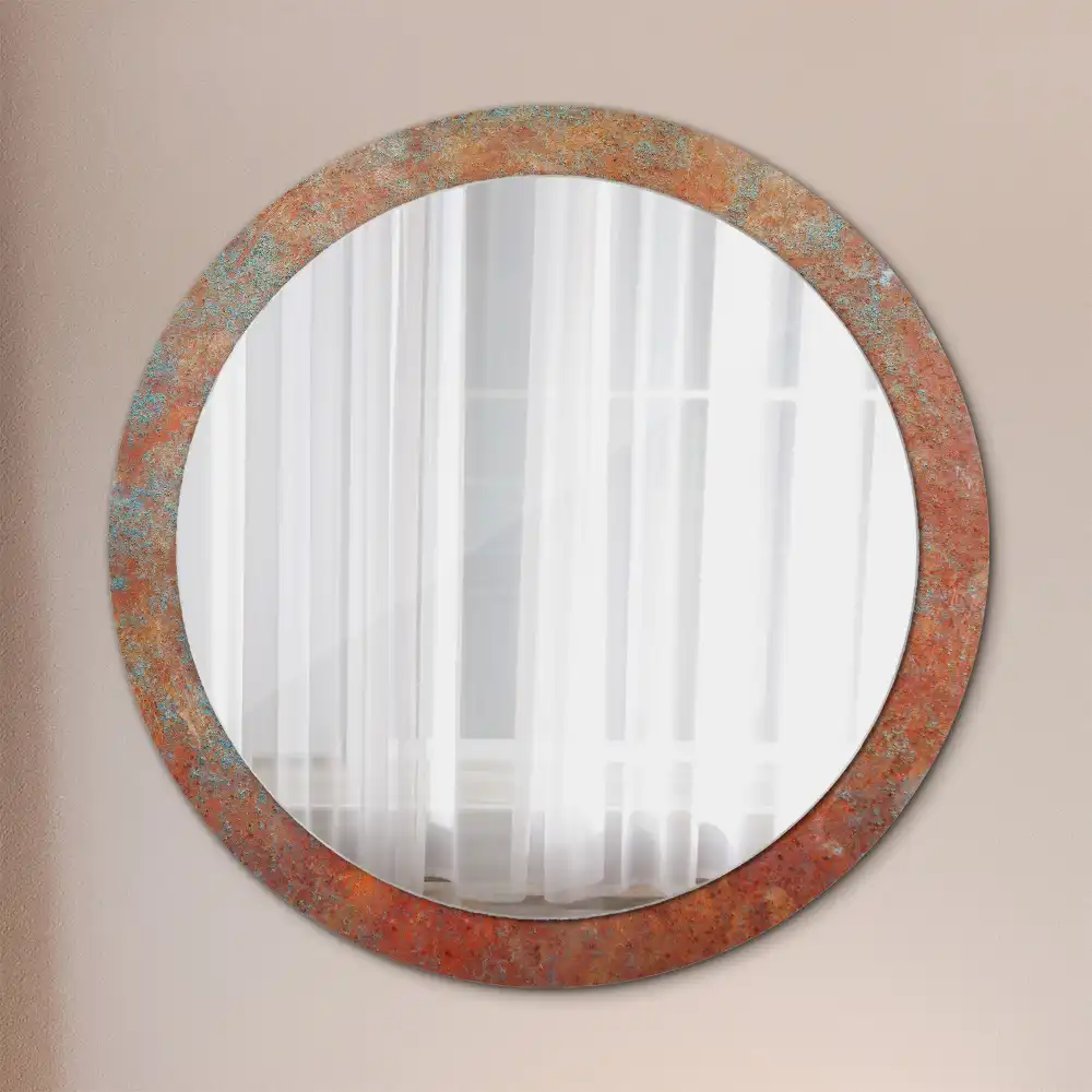 Round decorative mirror Rusty metal