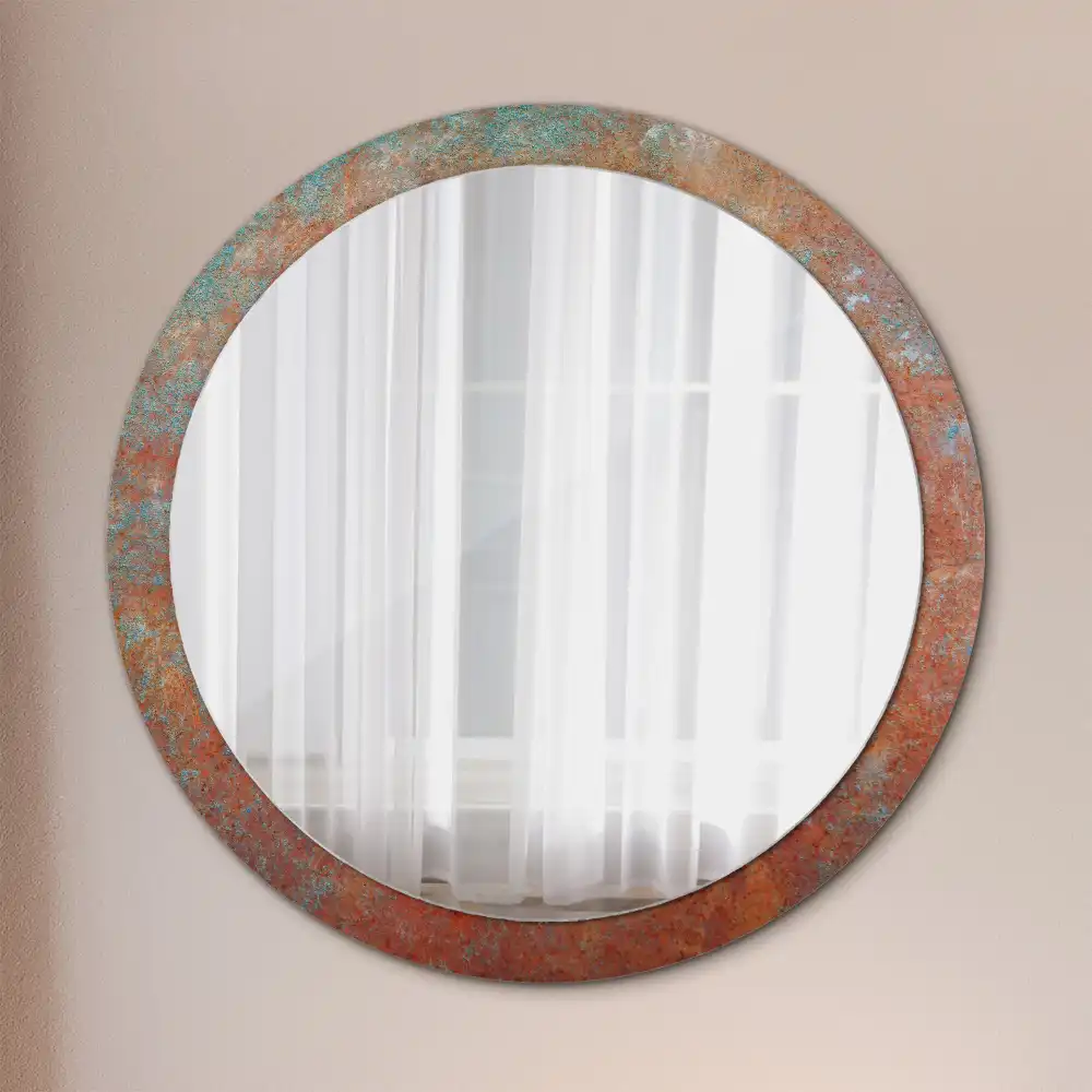 Round decorative mirror Rusty metal