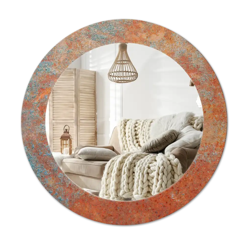 Round decorative mirror Rusty metal