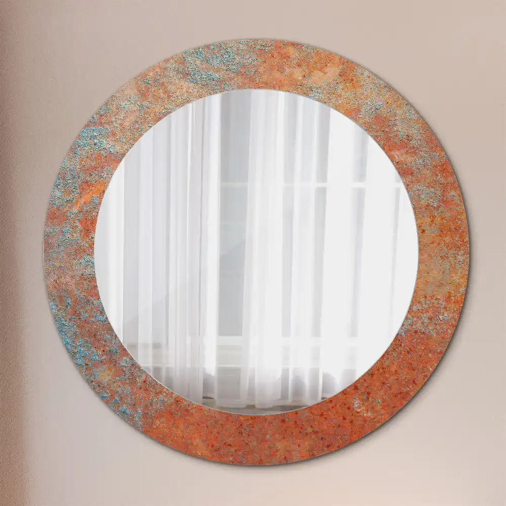 Round decorative mirror Rusty metal