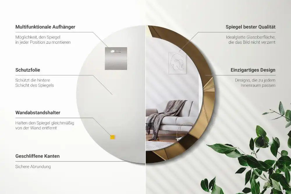 Round decorative mirror Modern abstraction