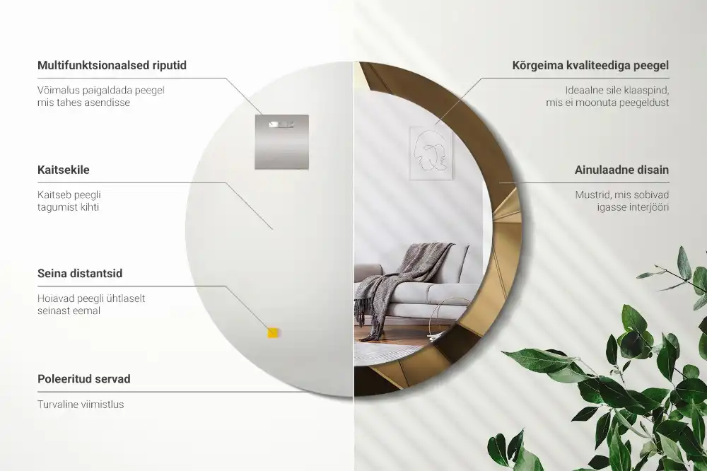 Round decorative mirror Modern abstraction