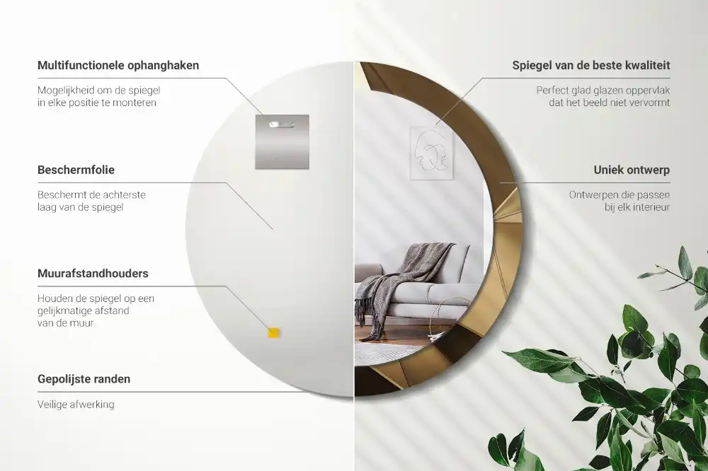 Round decorative mirror Modern abstraction