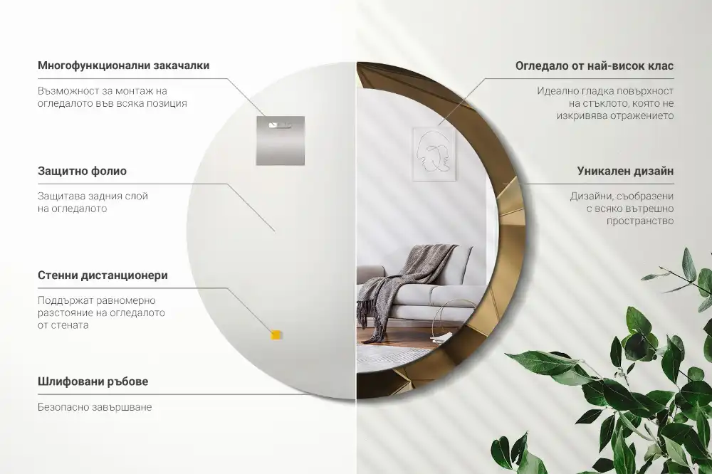 Round decorative mirror Modern abstraction