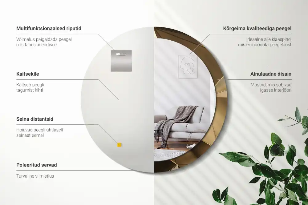 Round decorative mirror Modern abstraction